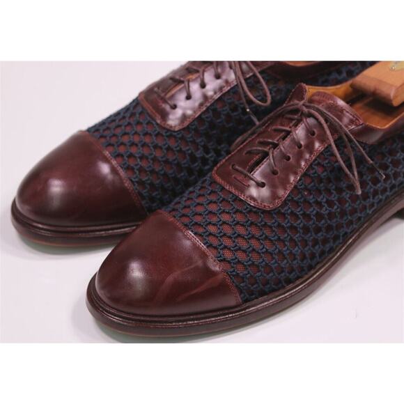 Paul Smith Oxblood Captoe Netted Oxford Leather Dress Shoes Eu 43 - US 10 - Picture 3 of 13